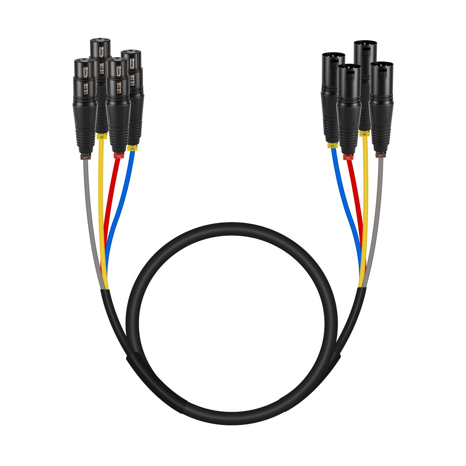 PCBL-4IN1 | 4-channel XLR Snack Cable (3FT/6FT/10FT)