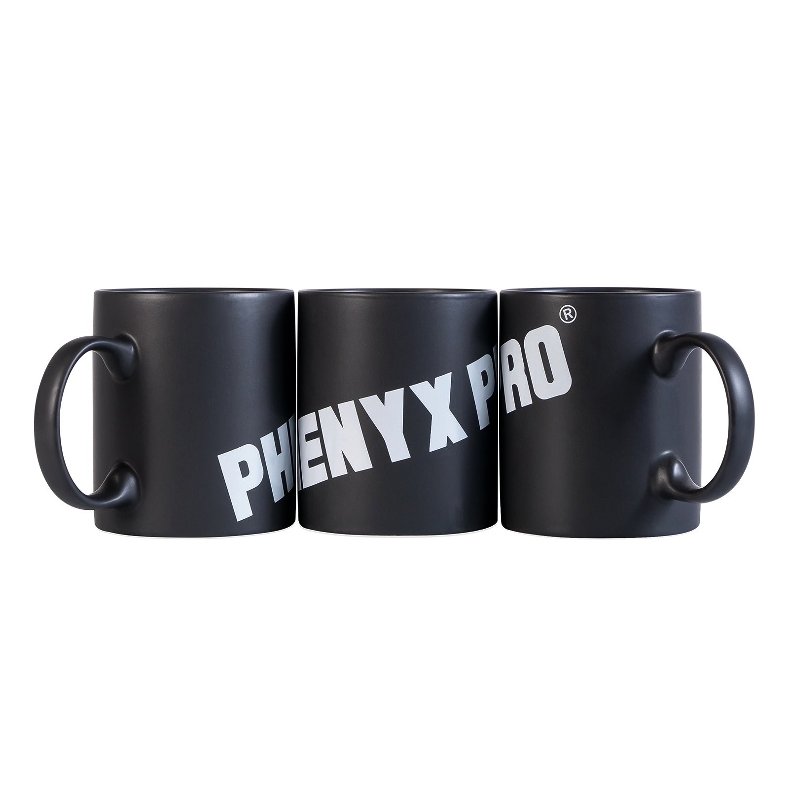 MUG-1 | Taza de cerámica con logotipo y asa, color negro mate, capacidad de 330 ml
