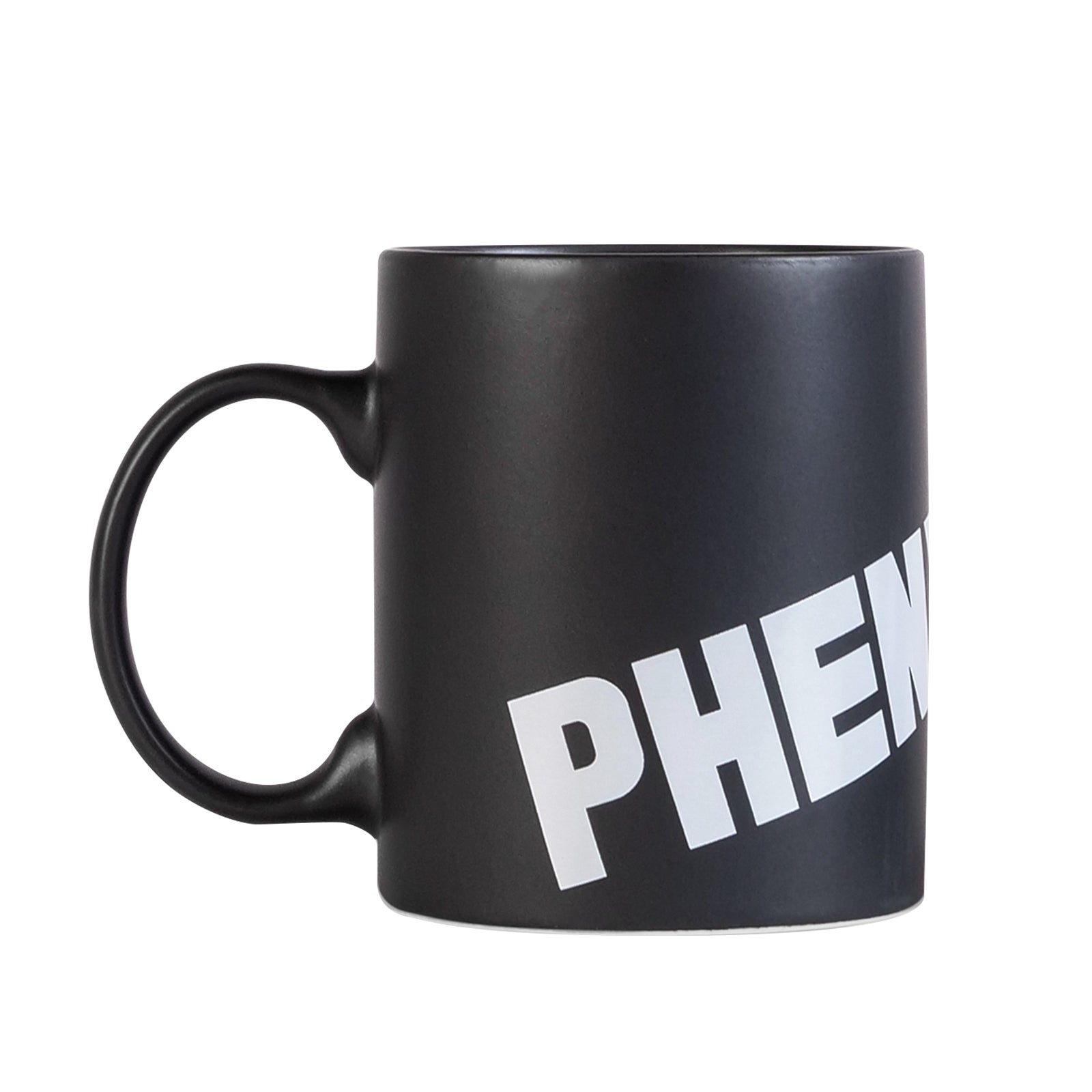 MUG-1 | Taza de cerámica con logotipo y asa, color negro mate, capacidad de 330 ml