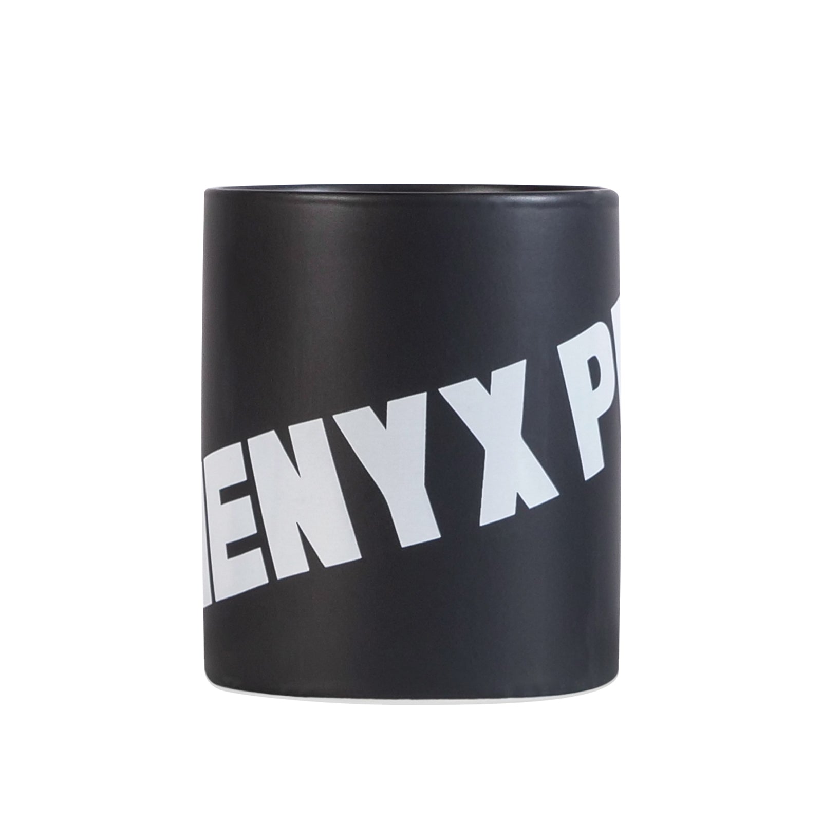 MUG-1 | Taza de cerámica con logotipo y asa, color negro mate, capacidad de 330 ml