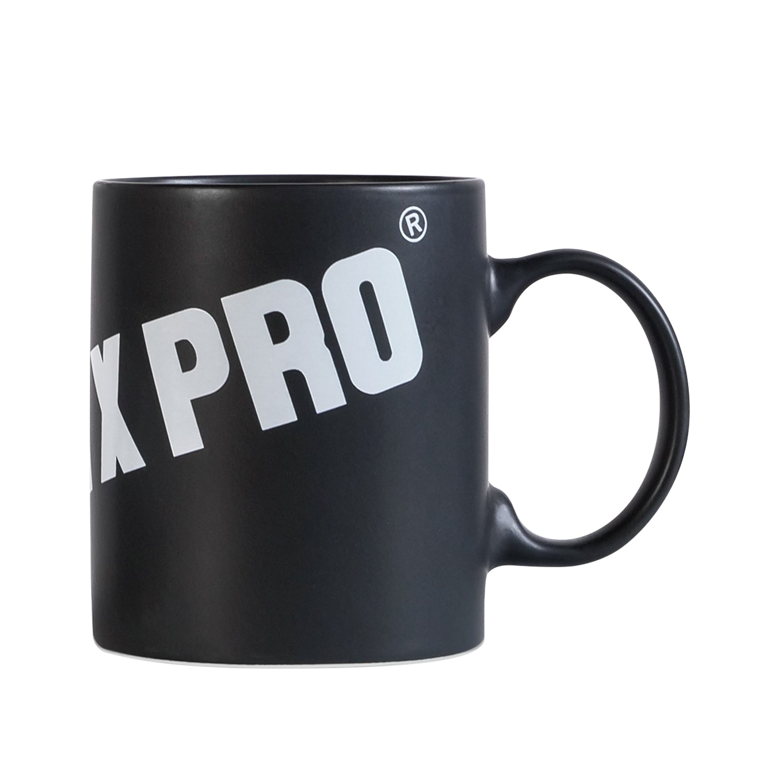 MUG-1 | Taza de cerámica con logotipo y asa, color negro mate, capacidad de 330 ml