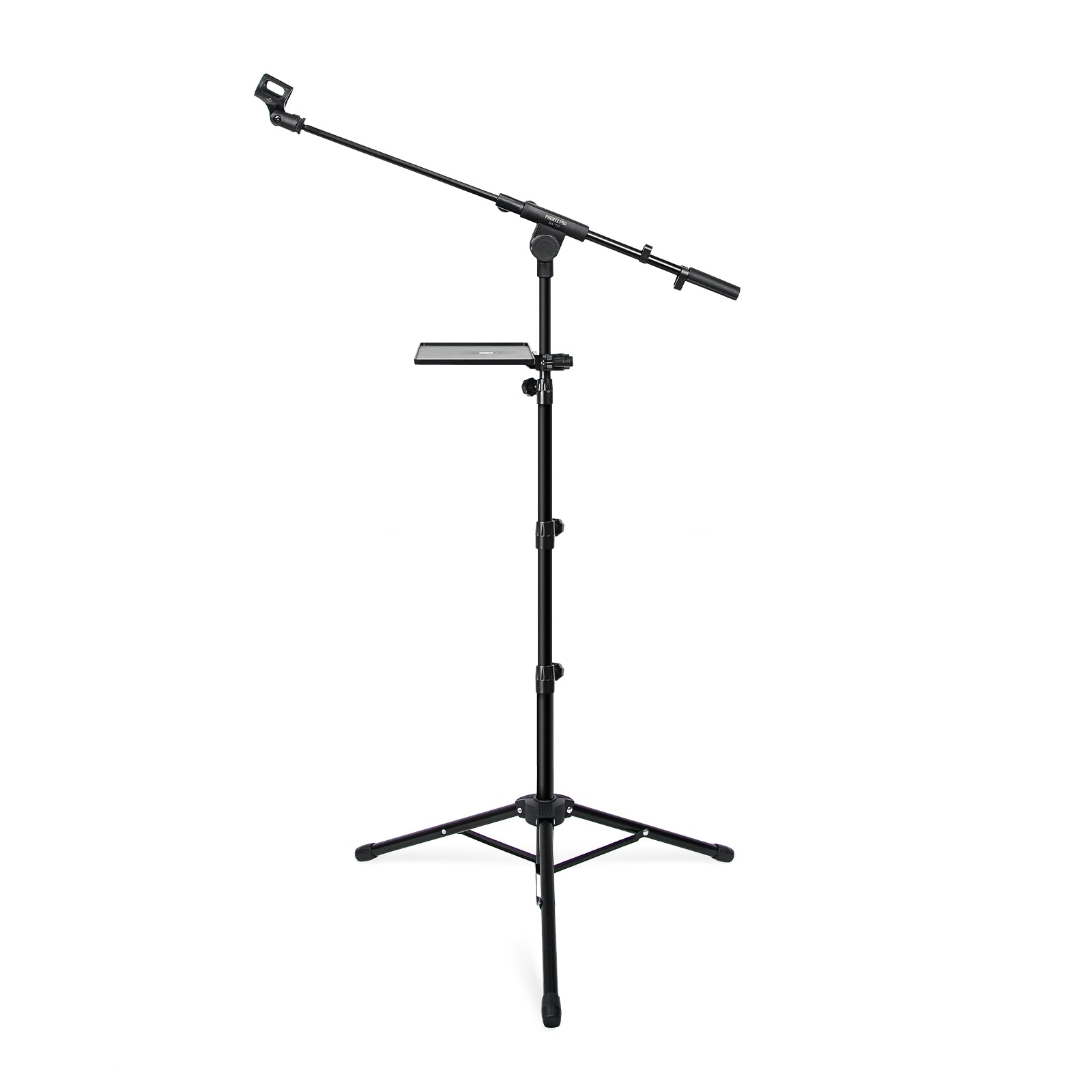 MA-S1 - Black - Microphone Stand - Angled Front View - Phenyx Pro