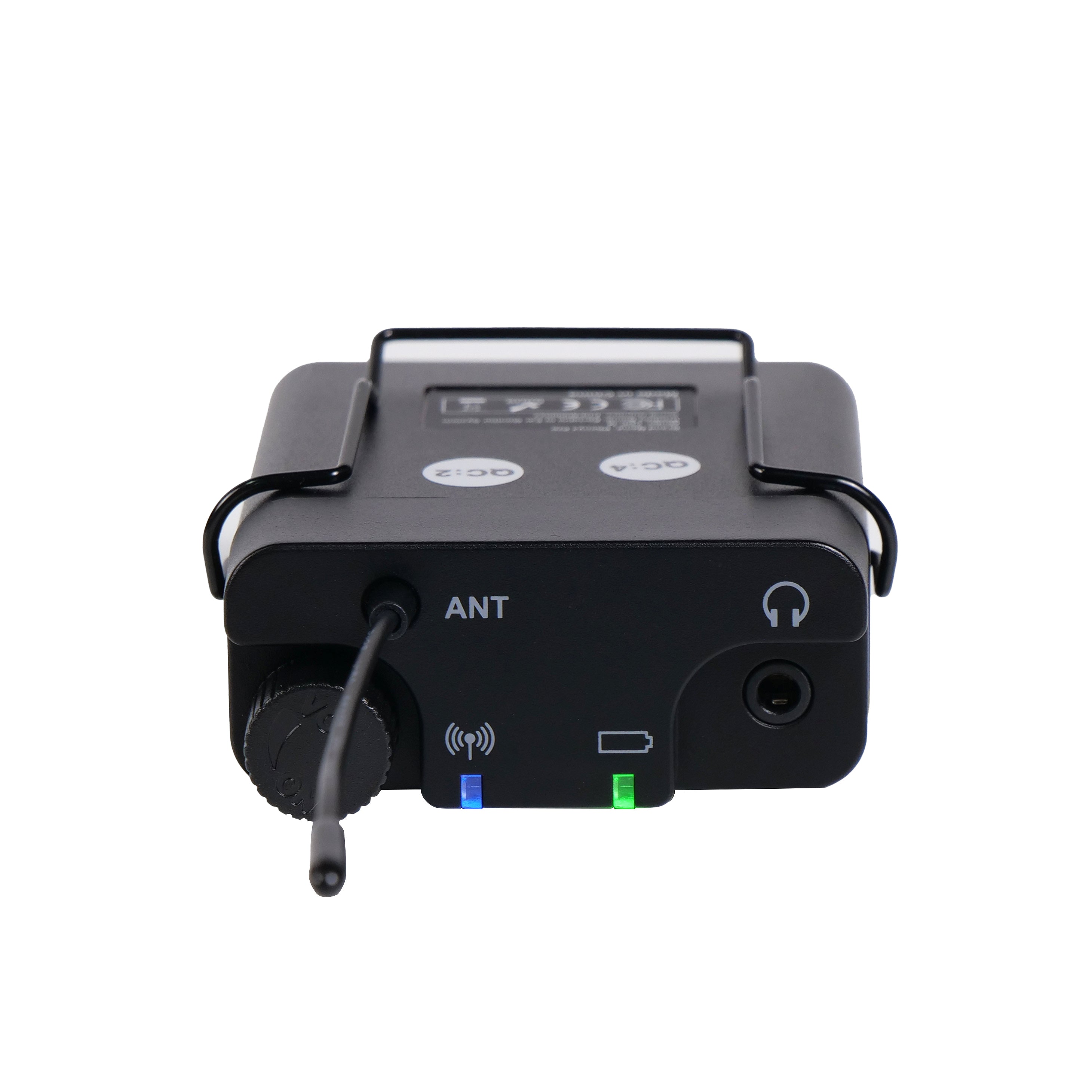 PMR-P-900 - Black - Bodypack Receiver- Top View - Phenyx Pro