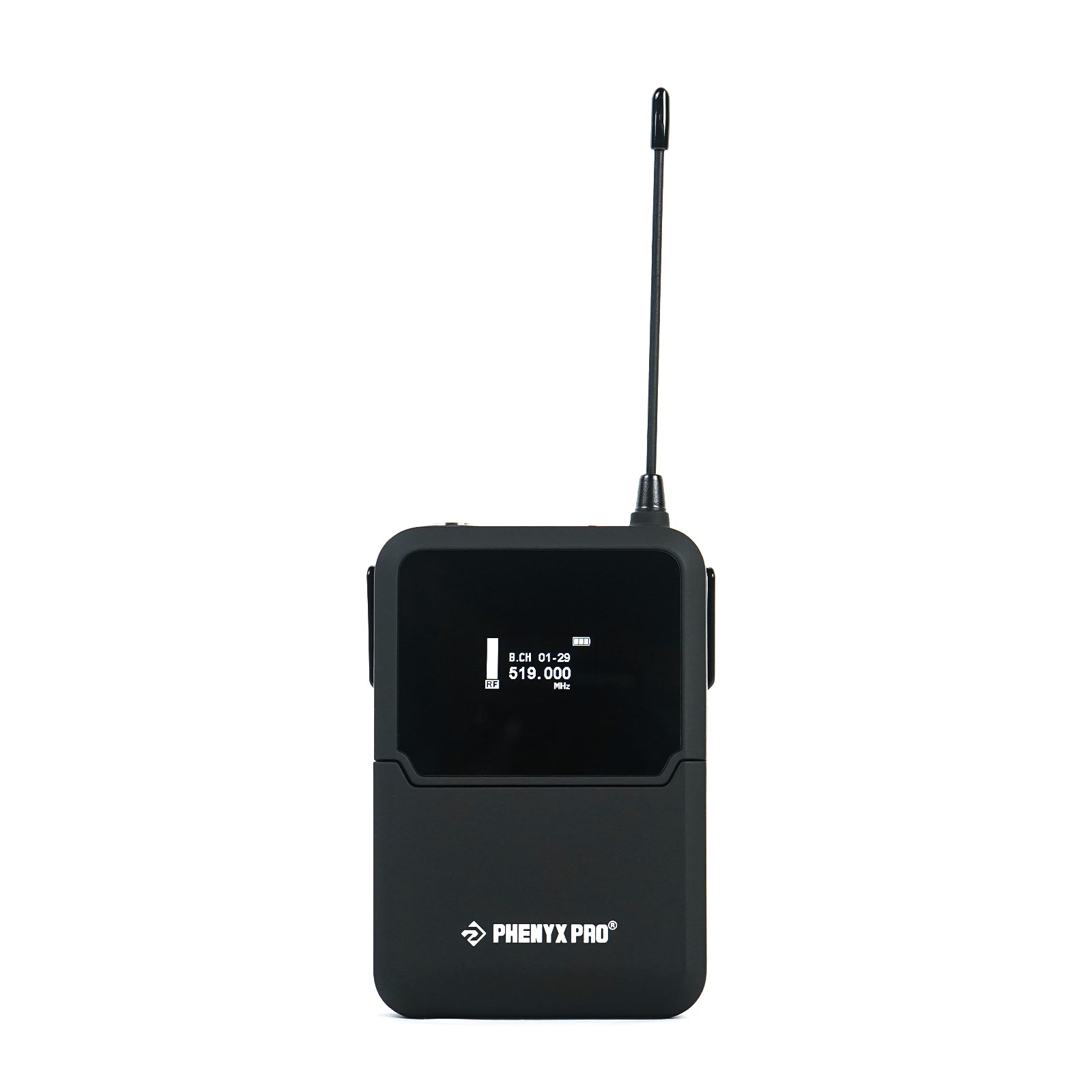 PWB-A2 - Black - Advanced True Diversity Wireless Bodypack for PTAU-2 - Front - Phenyx Pro