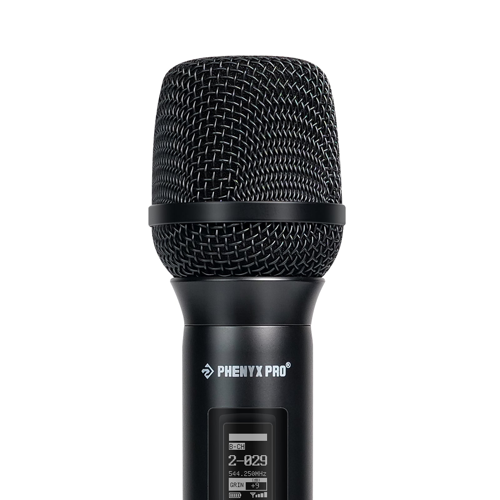PWH-A2 - Black - Wireless Handheld Microphone with Cardioid Capsule - Front - Phenyx Pro