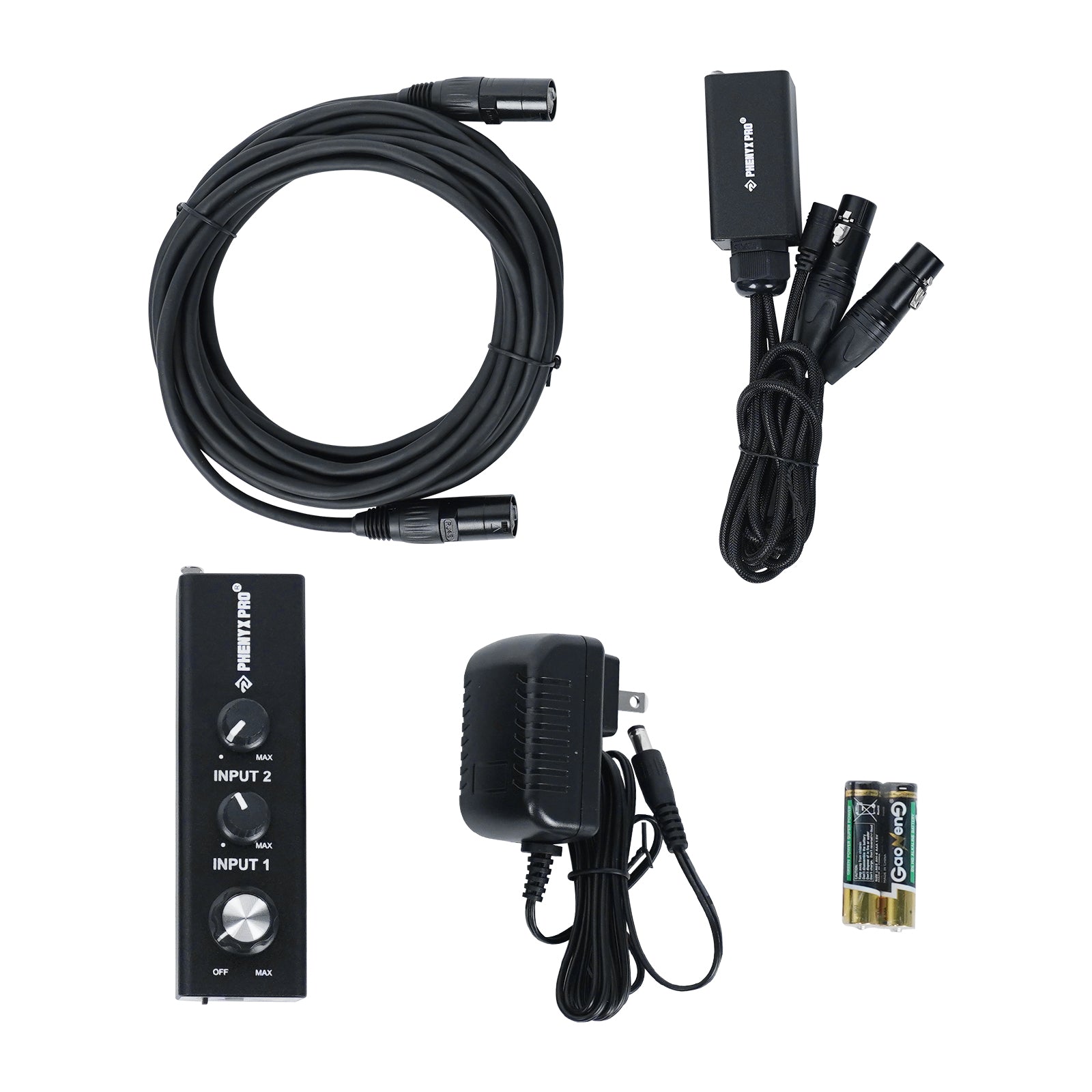 PWM-10 - Black - Dual-Channel Wired In-Ear Monitor System - Full Kit - Phenyx Pro