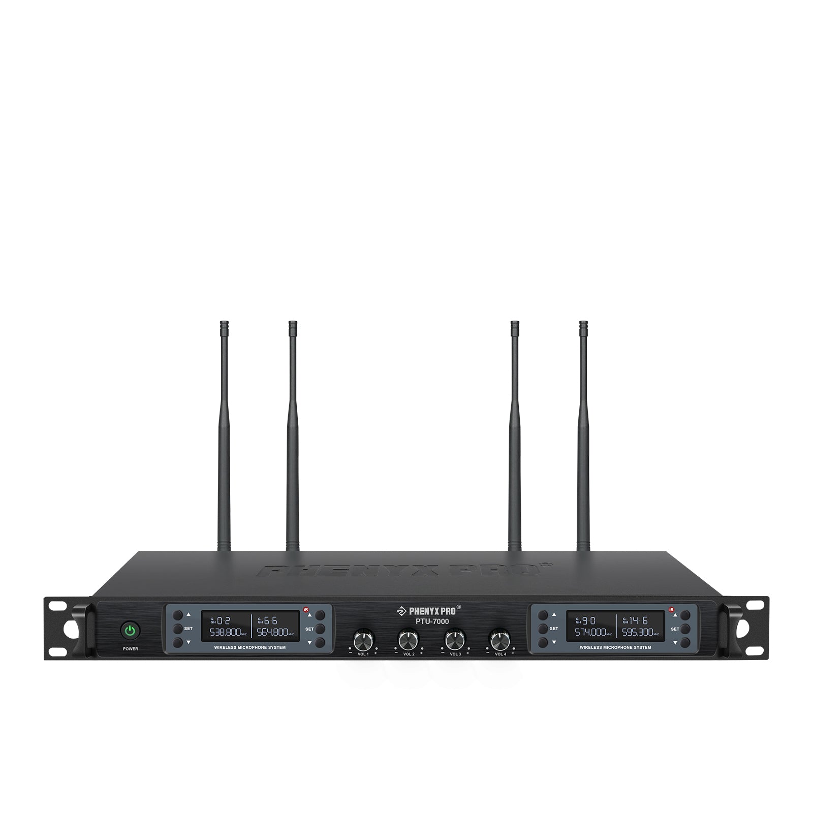 PWR-7000 | Quad Wireless Microphone Receiver for PTU-7000 (Auto-Scan UHF)