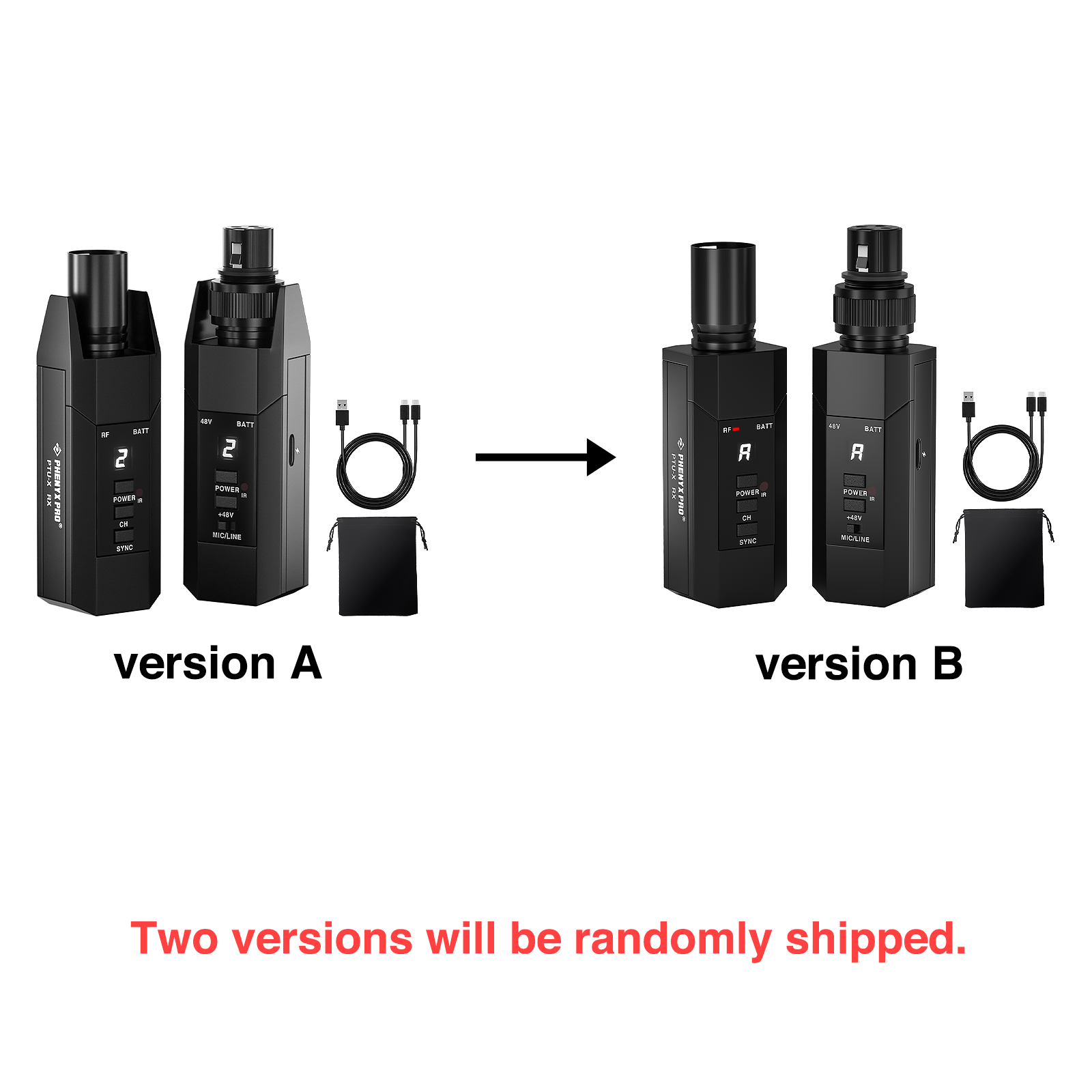 Two versions will be randomly shipped