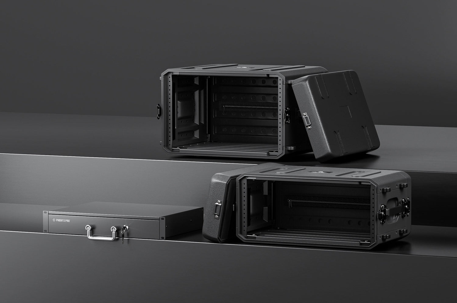 Wireless audio rack solutions: 2U drawer, 4U shallow rack, 6U standard rack