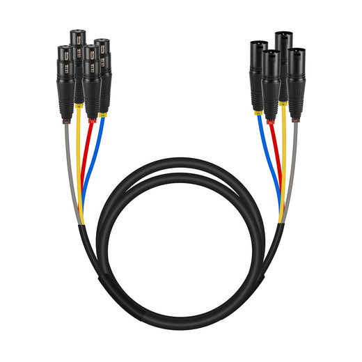 PCBL-4IN1 | 4-channel XLR Snack Cable (3FT/6FT/10FT)