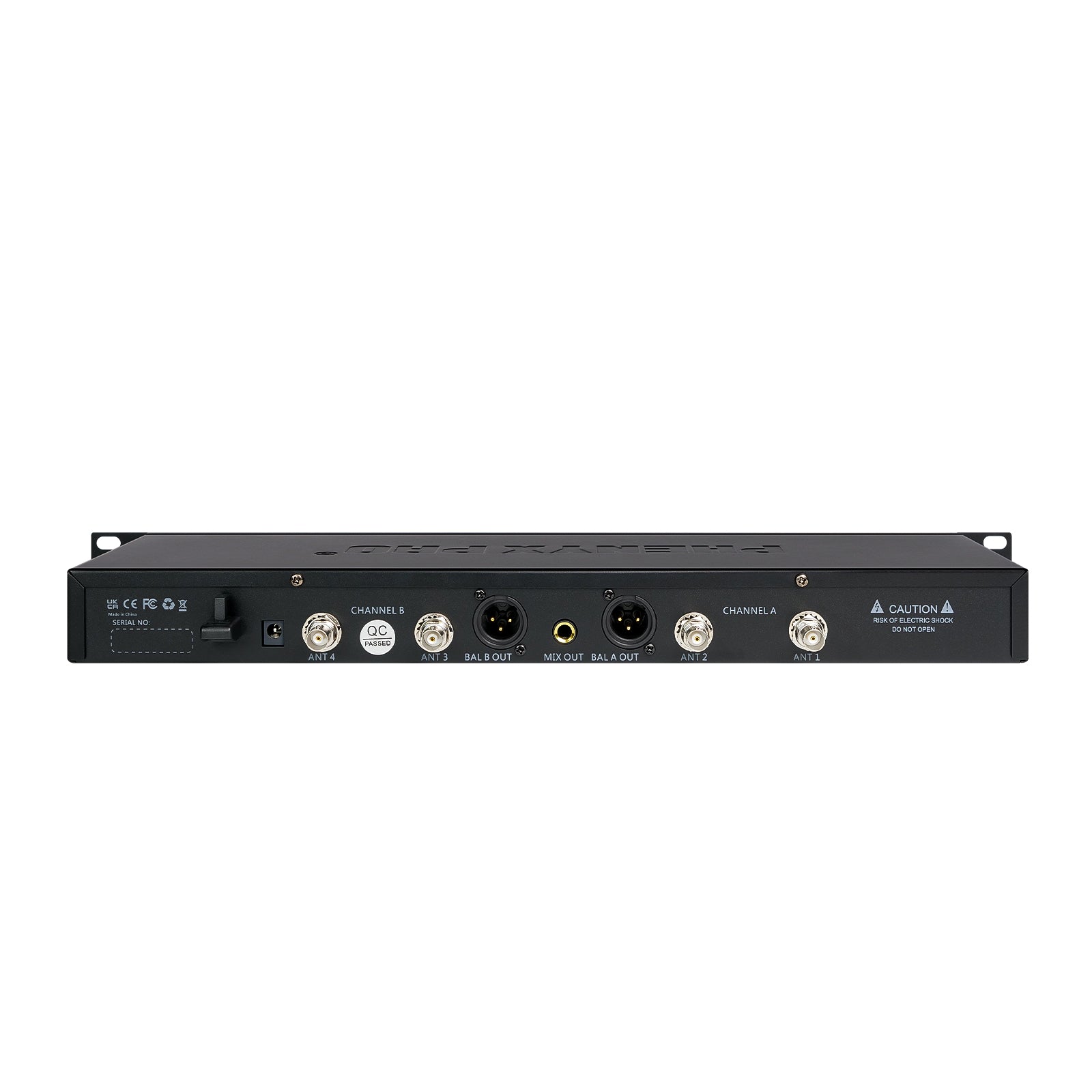 Phenyx Pro PTAU-2 - Black - Wireless Microphone System Receiver - Back View