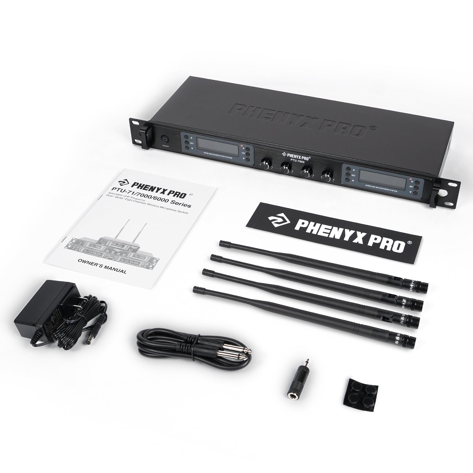 PWR-7000 | Quad Wireless Microphone Receiver  for PTU-7000 (Auto-Scan UHF)