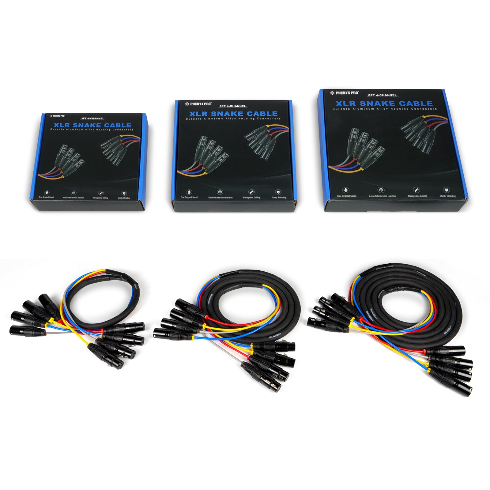 PCBL-4IN1 | 4-channel XLR Snake Cable (3FT/6FT/10FT)