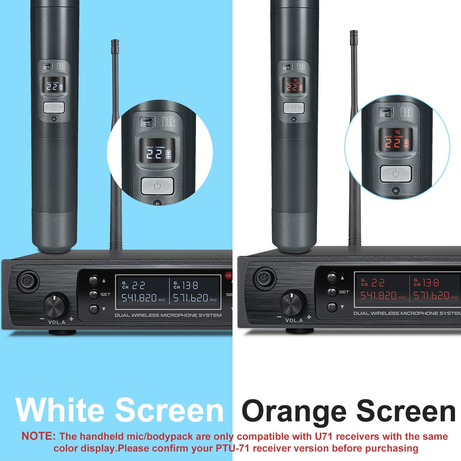 PWH-7 | UHF Wireless Handheld Microphone Transmitter for PTU-71/7000/6000