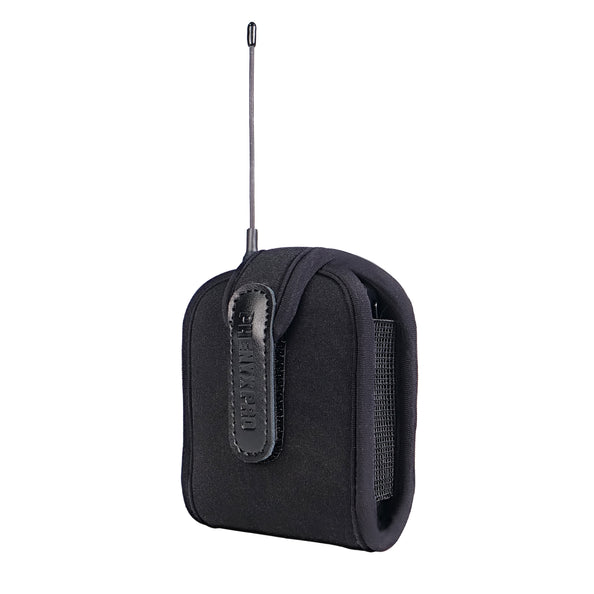 BA-1 - Black - Wireless Bodypack Transmitter Pouch - Bodypack Inserted View - Phenyx Pro
