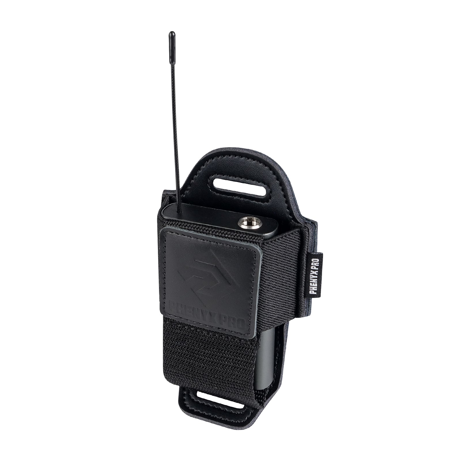 BA-2 - Black - Wireless Bodypack Transmitter Pouch - Bodypack Inserted View - Phenyx Pro