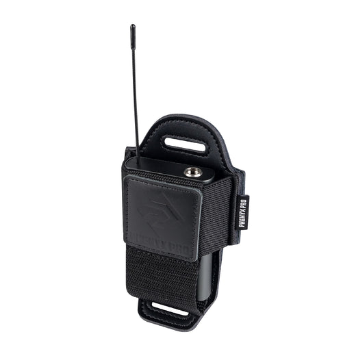BA-2 - Black - Wireless Bodypack Transmitter Pouch - Bodypack Inserted View - Phenyx Pro