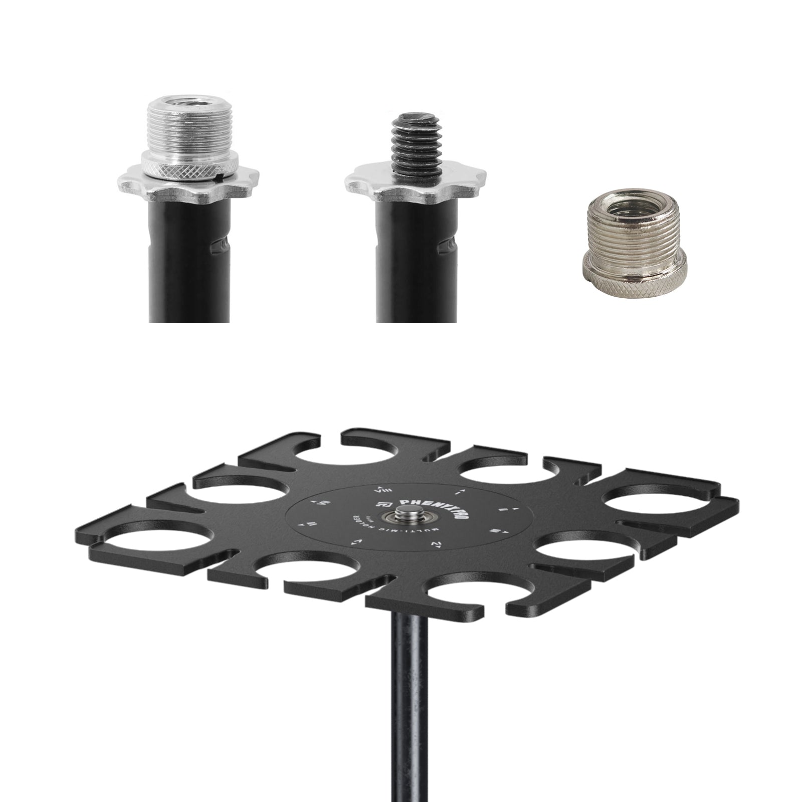 MA-H1 - Black - Multi-Mic Holder - Detail View - Phenyx Pro
