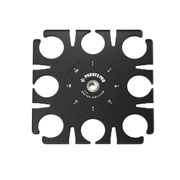 MA-H1 - Black - Multi-Microphone Holder- Front - Phenyx Pro 