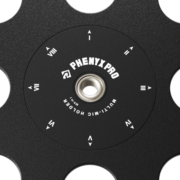 MA-H1 - Black - Multi-Microphone Holder - Numbered Markings - Phenyx Pro 