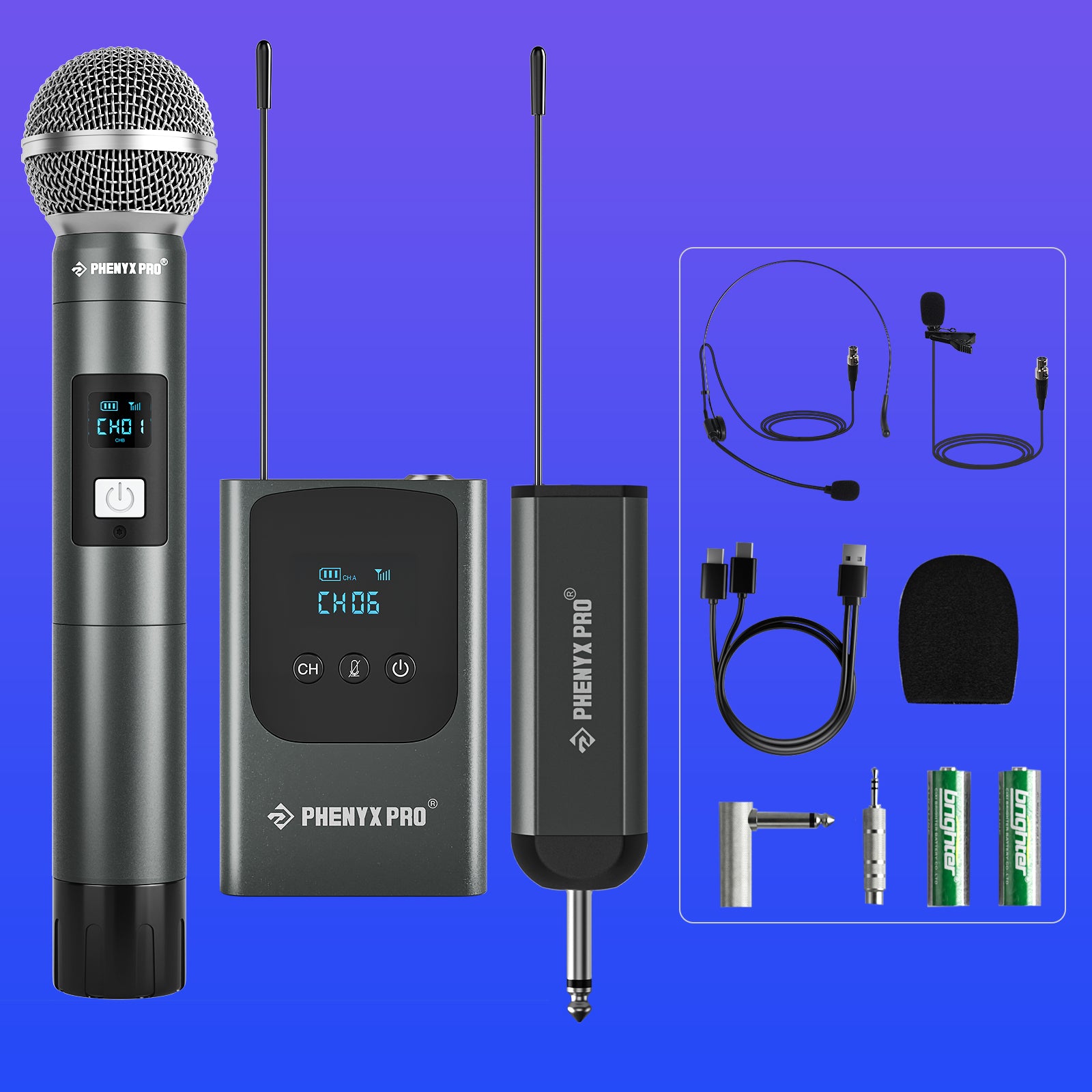 PDP-2 | Dual Digital Portable Wireless Microphone System (2H/1H1B)