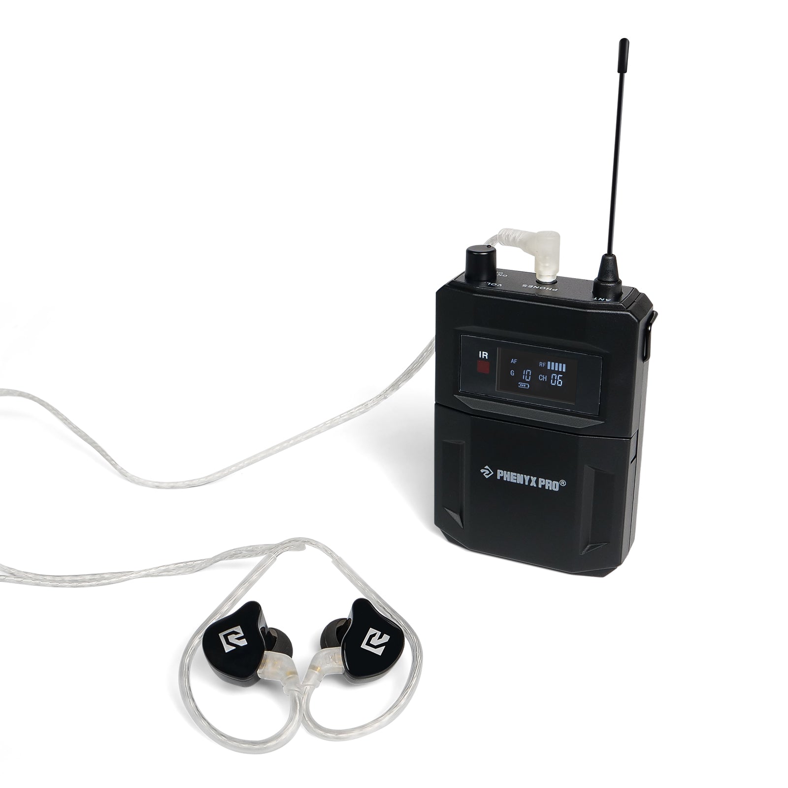 PME-10 - Black - In-Ear Monitor Earphones Compatible with Phenyx Pro IEM Systems  - Front - Phenyx Pro 