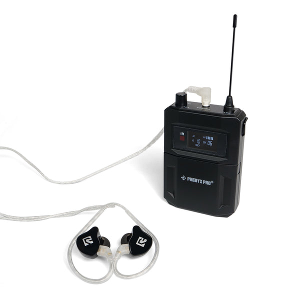 PME-10 - Black - In-Ear Monitor Earphones Compatible with Phenyx Pro IEM Systems  - Front - Phenyx Pro 