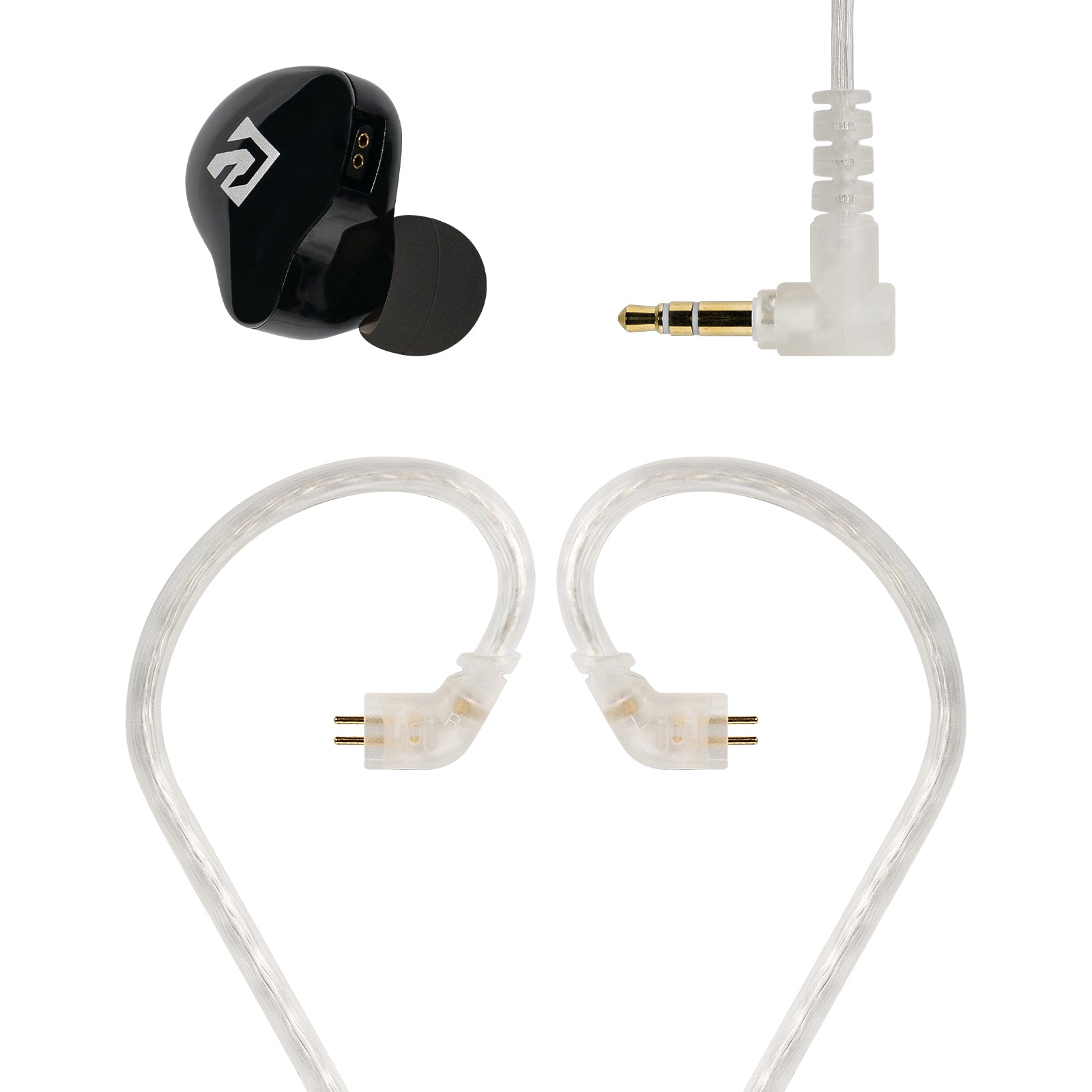 PME-10 - Black - In-Ear Monitor Earphones w/ 2-Pin Detachable Cable & 3.5 mm Gold-Plated Plug  - Front - Phenyx Pro 