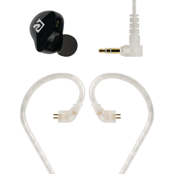 PME-10 - Black - In-Ear Monitor Earphones w/ 2-Pin Detachable Cable & 3.5 mm Gold-Plated Plug  - Front - Phenyx Pro 
