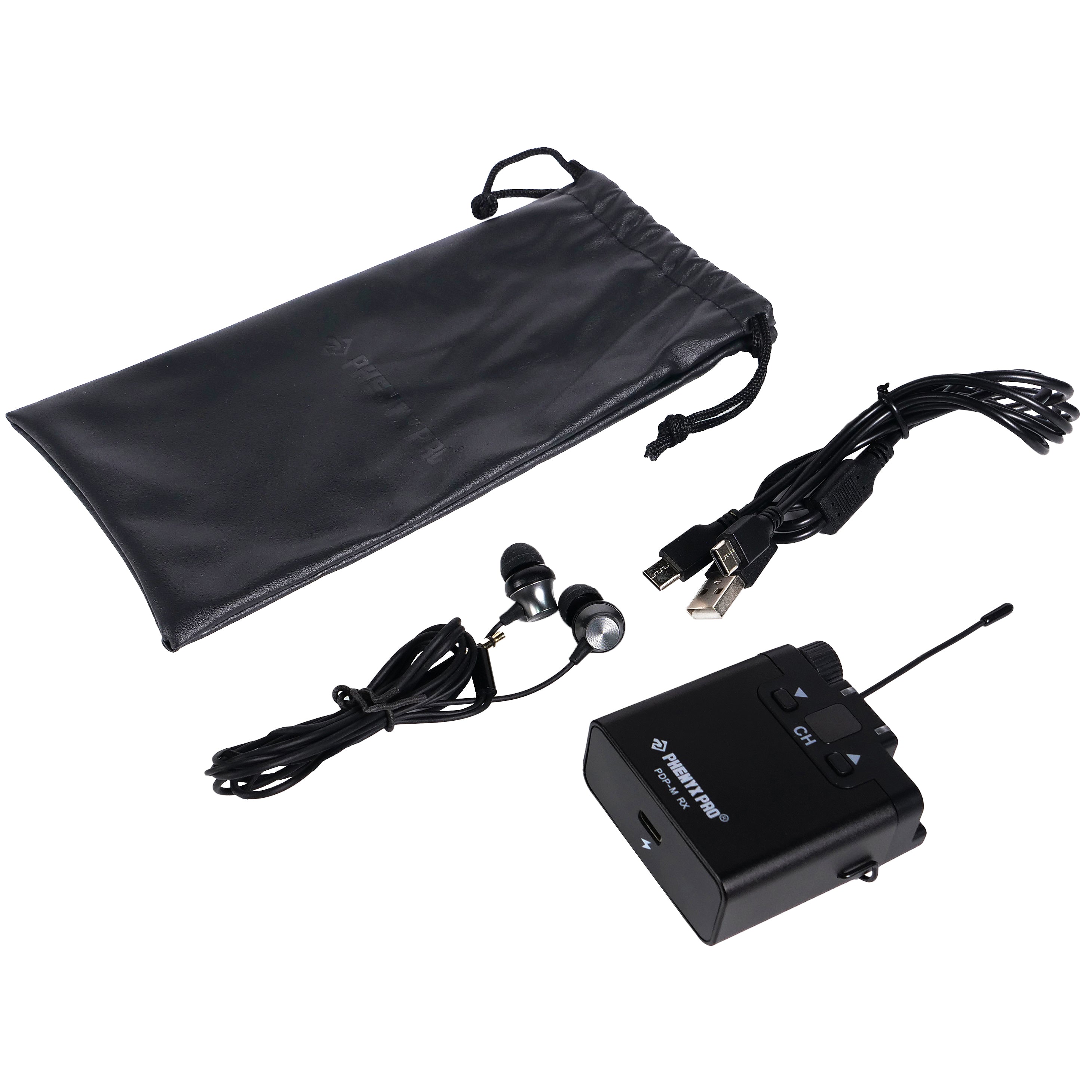 PMR-P-900 - Black - Bodypack Receiver- Full Kit - Phenyx Pro