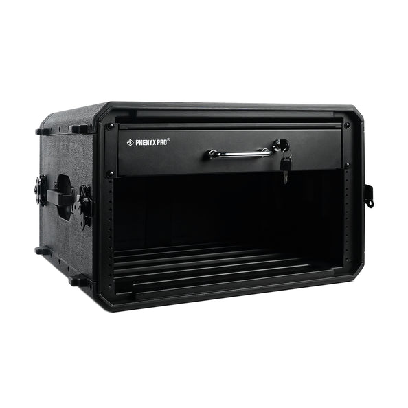 PRDWR-2U - Black - 2U Drawer Installed in PRCSE-D6U Rack Case - Side - Phenyx Pro