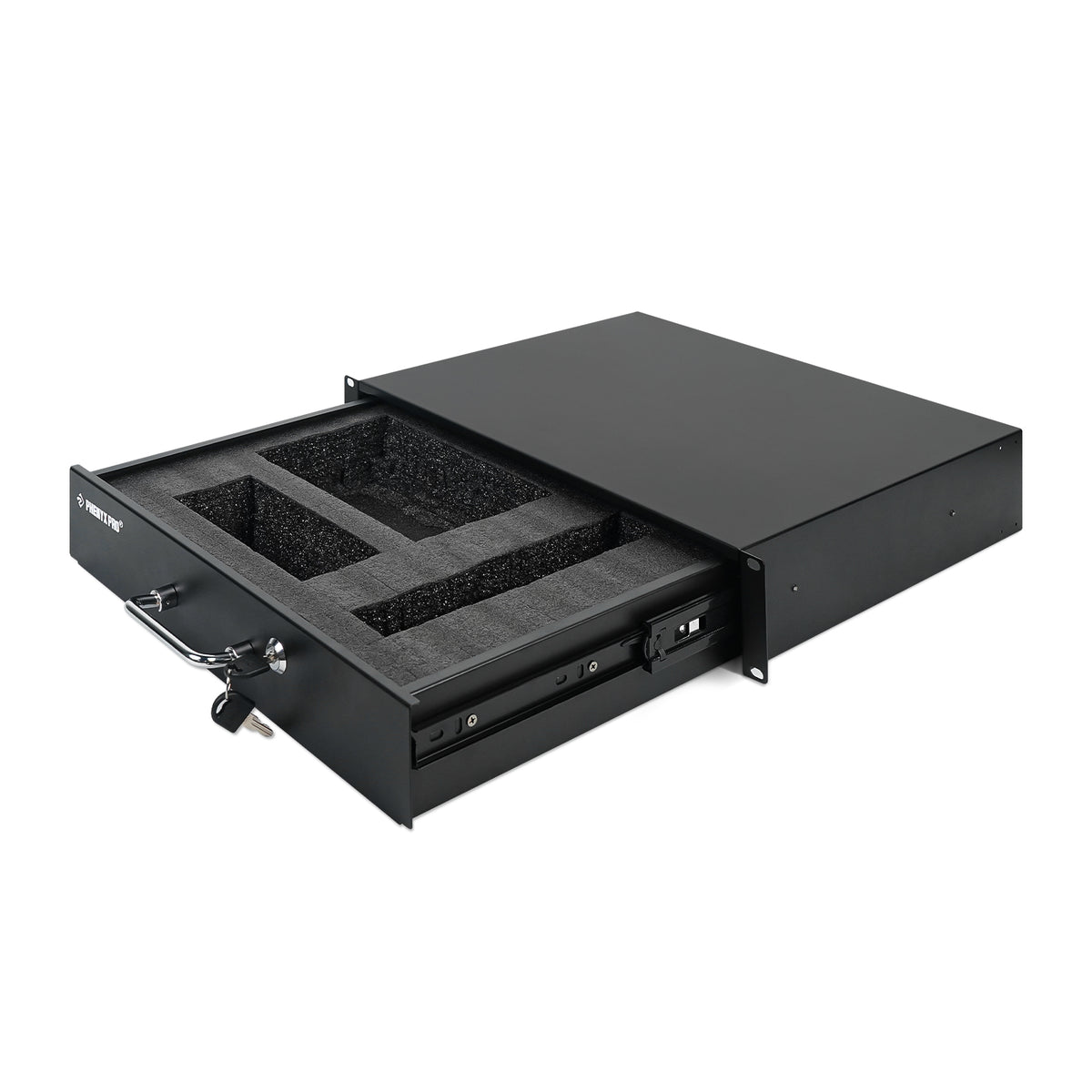 PRDWR-2U Locking Rack Drawer with Pre-Cut Foam | Phenyx Pro