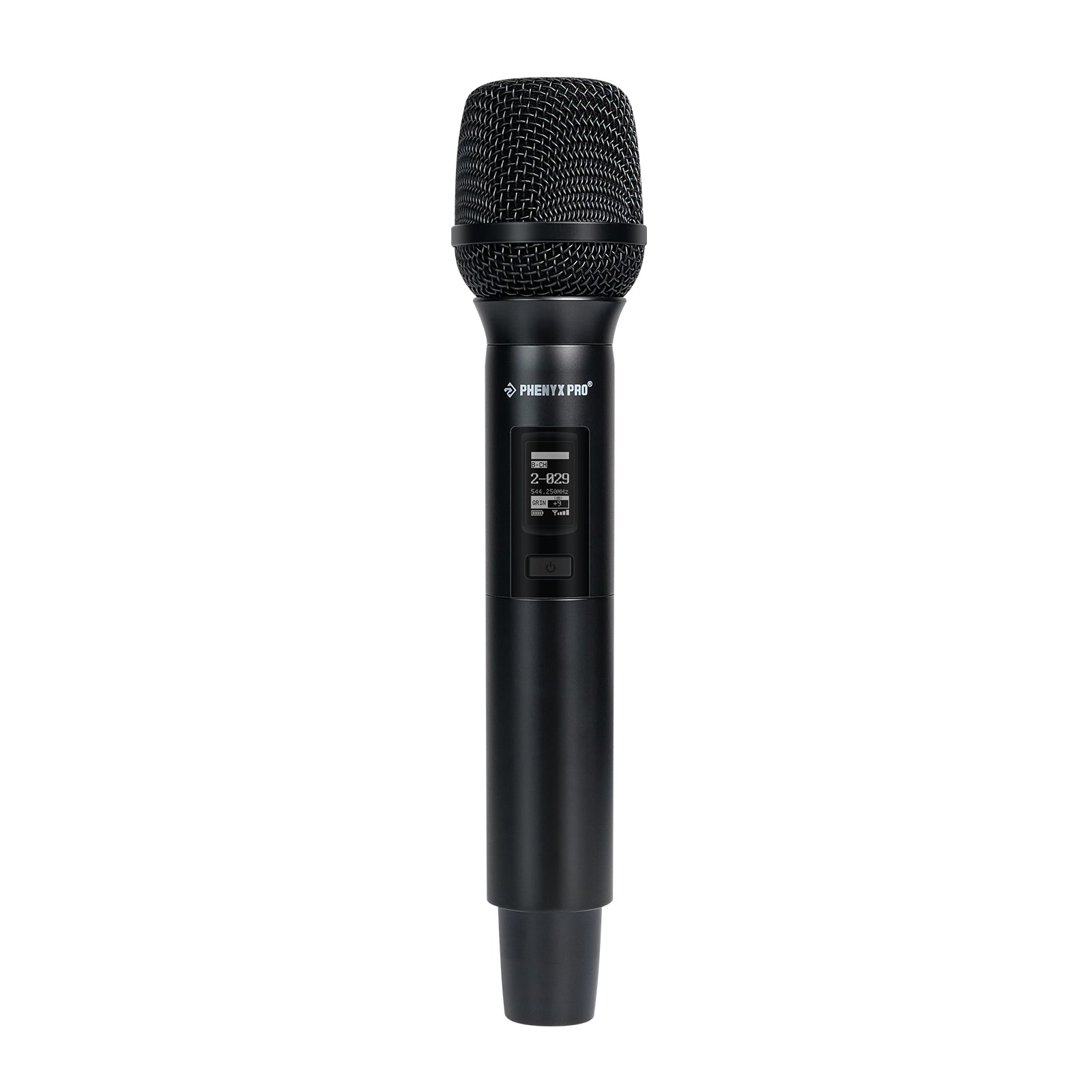 PTAU-2 - Black - Wireless Microphone System Dynamic Microphone - Front View - Phenyx Pro