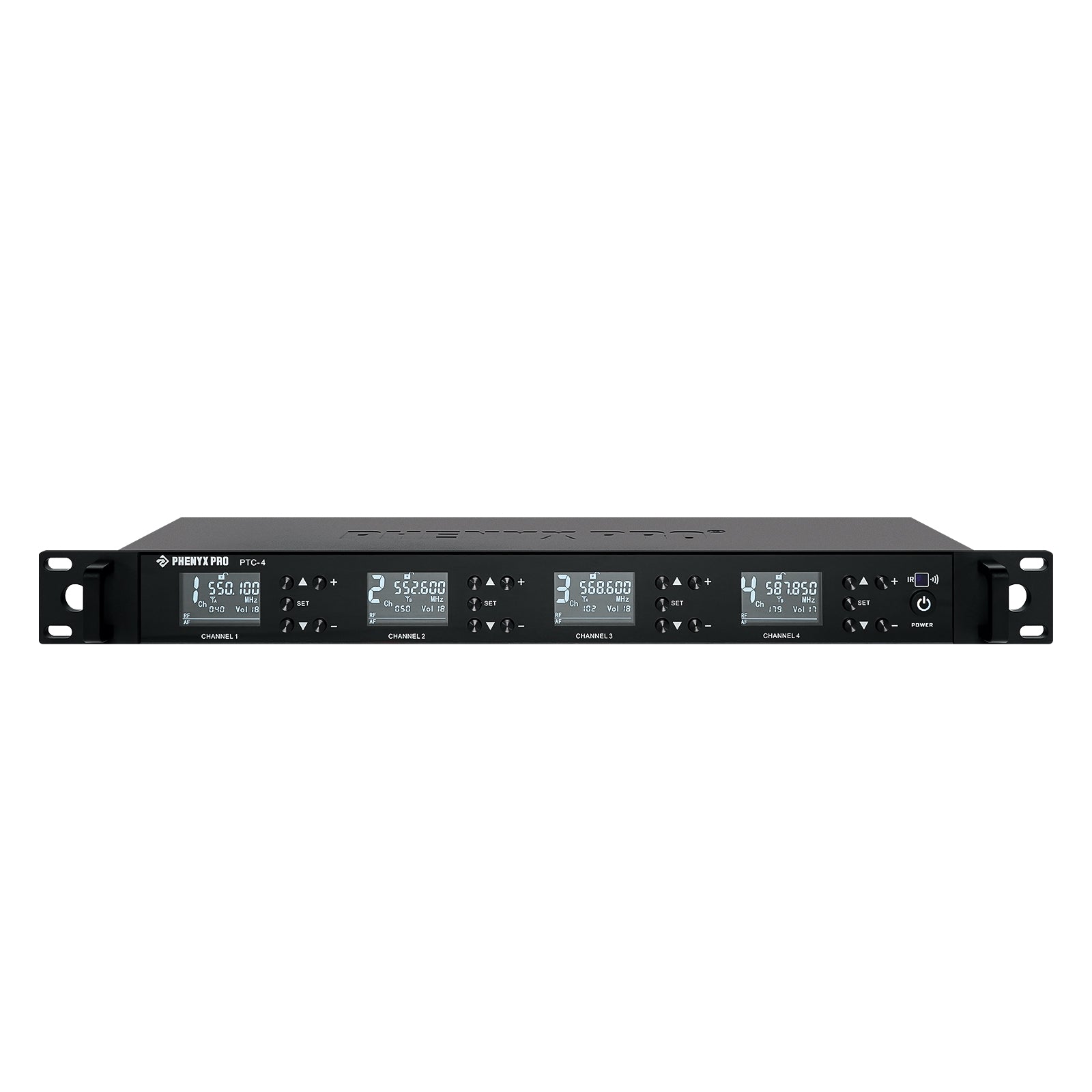 PTC-4 - Black - Wireless Receiver of Conference Microphone System - Front - Phenyx Pro 