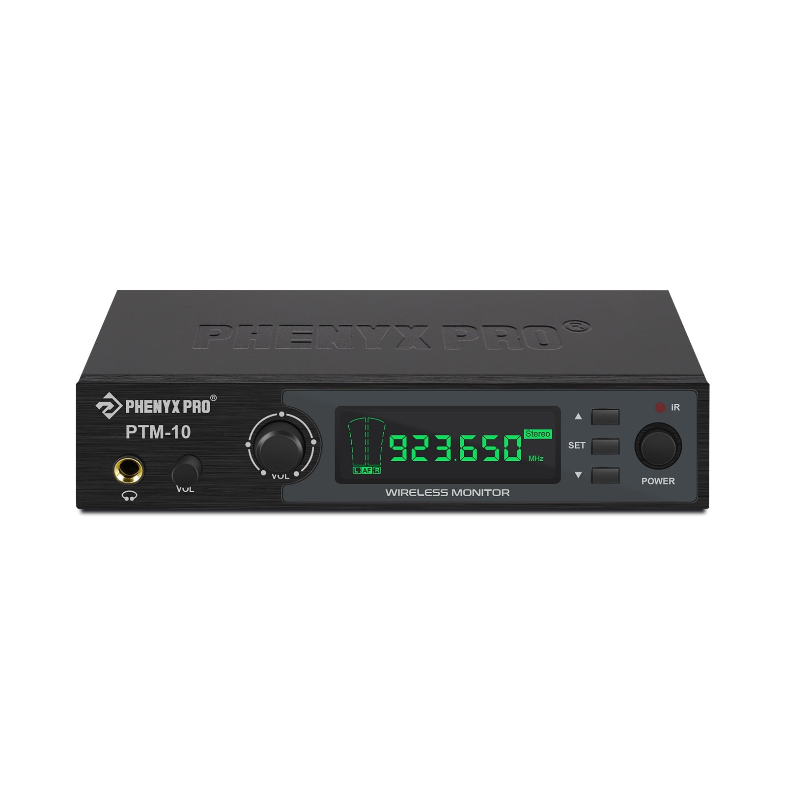 PTM-10-2B - Black - Stereo Wireless IEM Transmitter - Front - Phenyx Pro