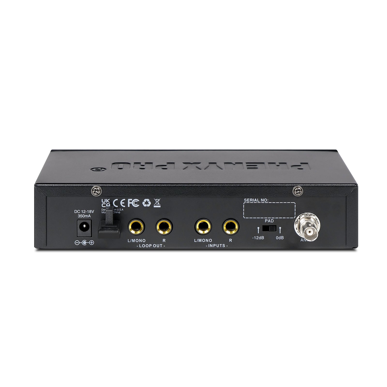 PTM-11-1B - Black - Single Mono Wireless IEM Transmitter - Rear - Phenyx Pro