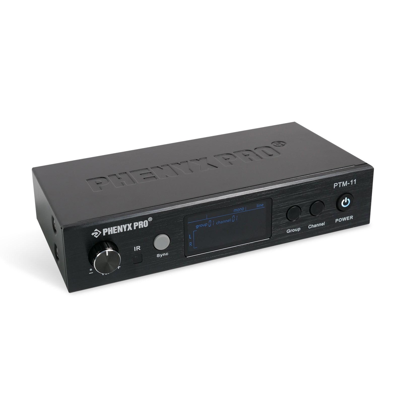 PTM-11-1B - Black - Single Mono Wireless IEM Transmitter - Side - Phenyx Pro