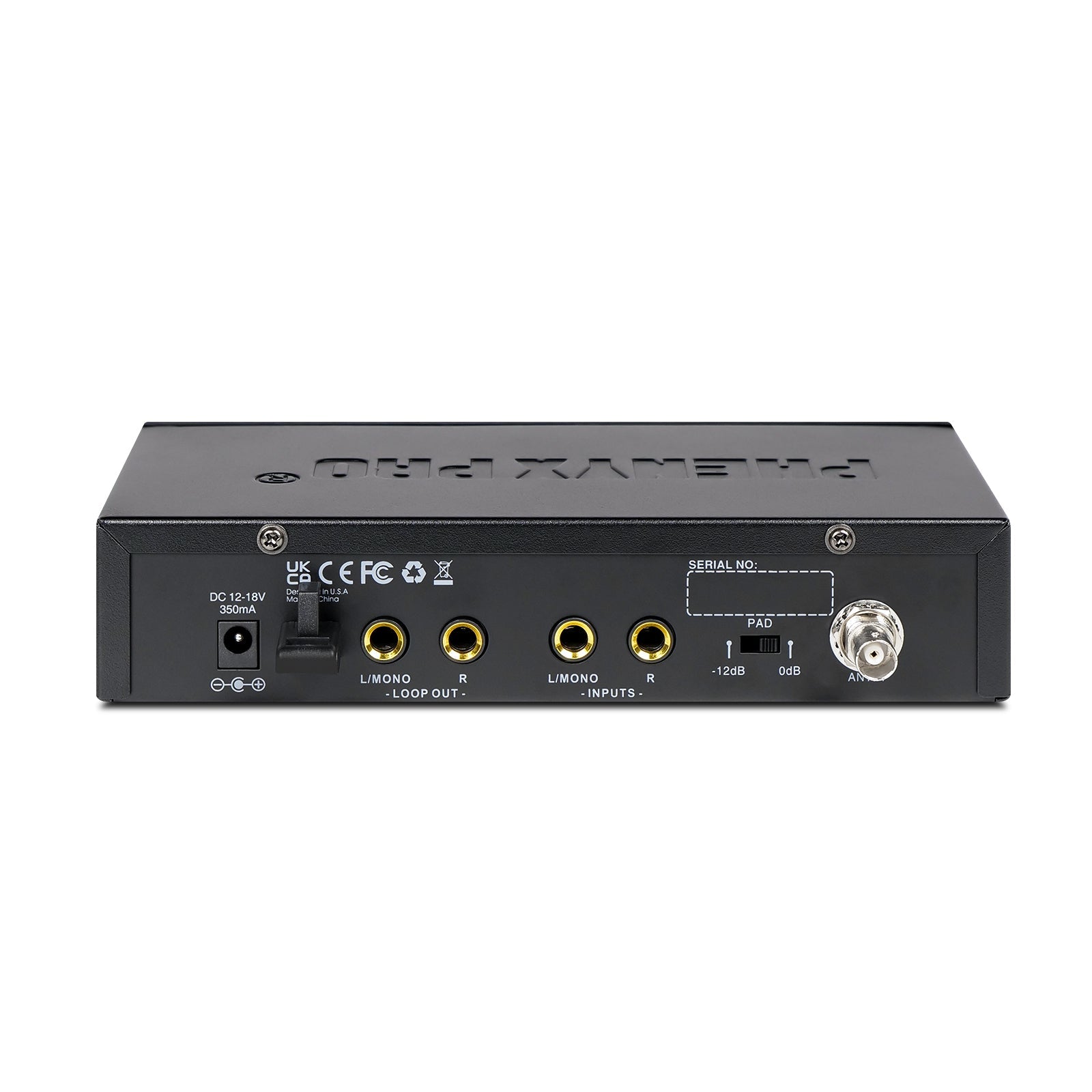 PTM-11-2B - Black - Single Mono Wireless IEM Transmitter - Rear - Phenyx Pro