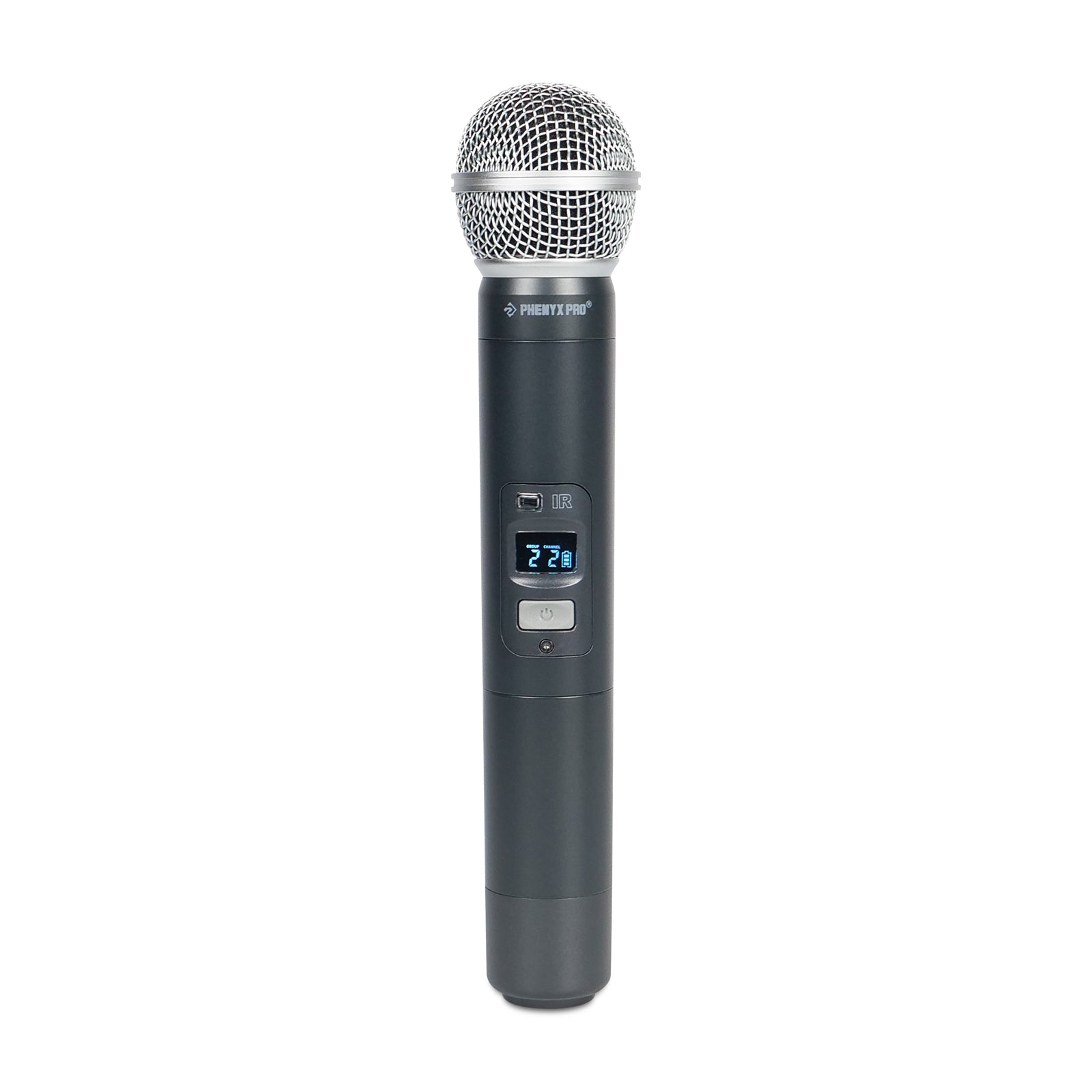 PTU-6000-8H - Black - UHF Wireless Handheld Microphone Transmitter- Front - Phenyx Pro