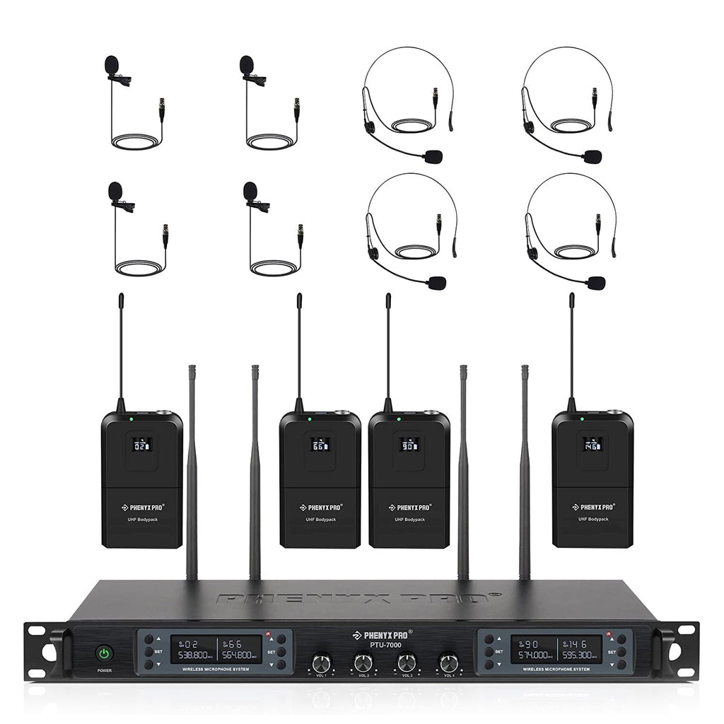PTU-7000-4B Quad Wireless Microphone System - Phenyx Pro