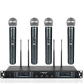 PTU-7000-4H - Black - Professional Quad-Channel Auto-Scan Wireless Microphone System - Front - Phenyx Pro