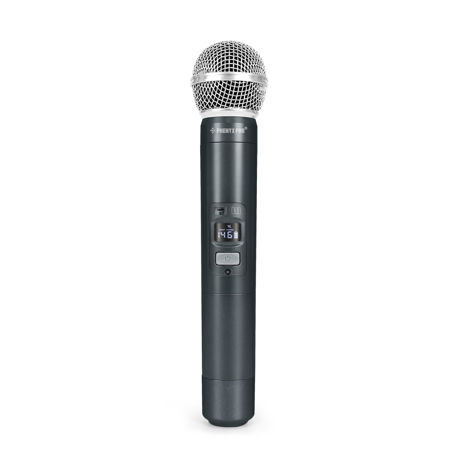 PTU-71-1H1B - Black - Wireless Dynamic Handheld Microphone - Front - Phenyx Pro
