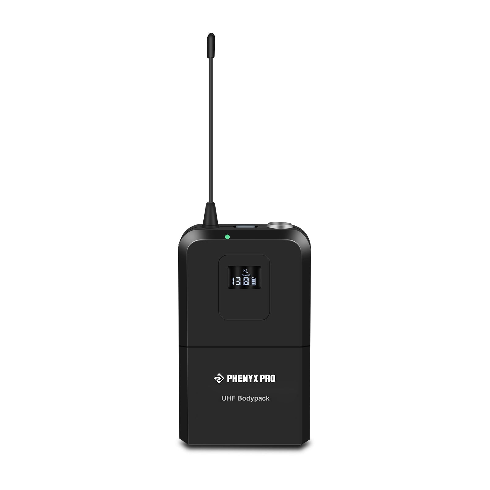 PTU-71-2B - Black - Wireless Bodypack Transmitter - Front - Phenyx Pro