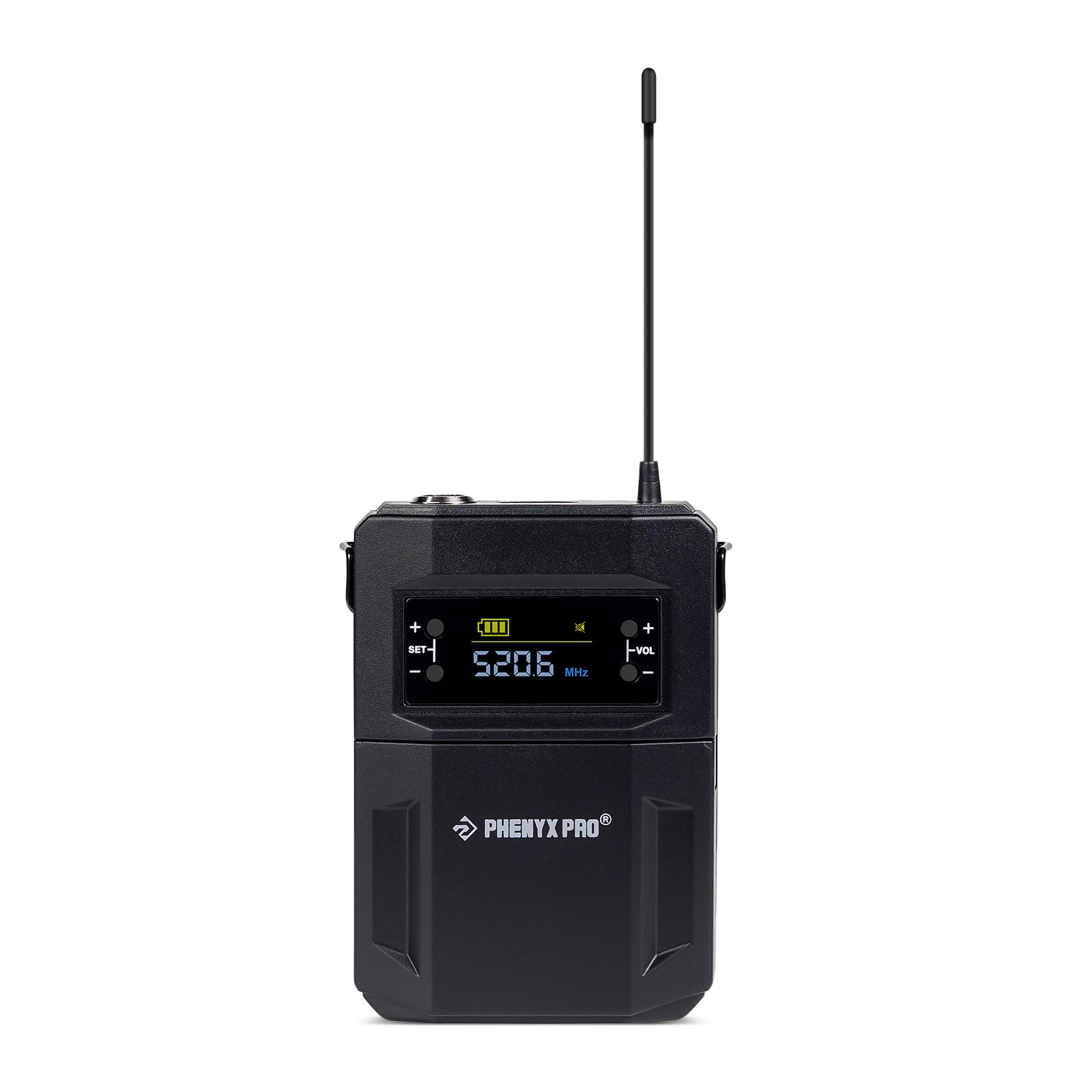PWB-4200 - Black -UHF Wireless Bodypack for PTU-52/5200/4200 - Front - Phenyx Pro