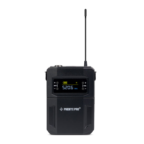 PWB-4200 - Black -UHF Wireless Bodypack for PTU-52/5200/4200 - Front - Phenyx Pro