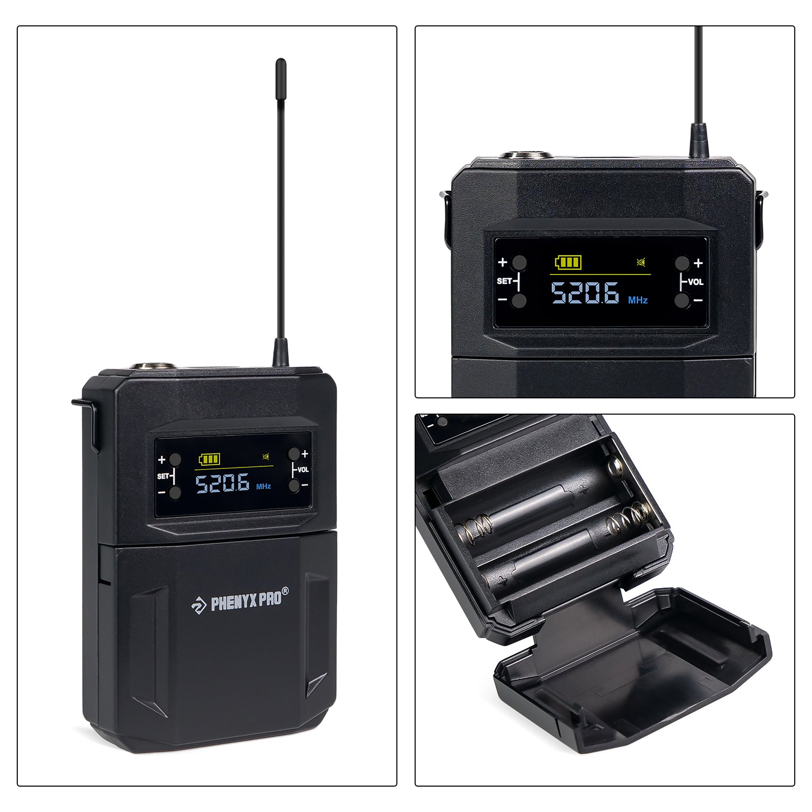 PWB-4200 - Black - Wireless Bodypack Transmitter - Details - Phenyx Pro