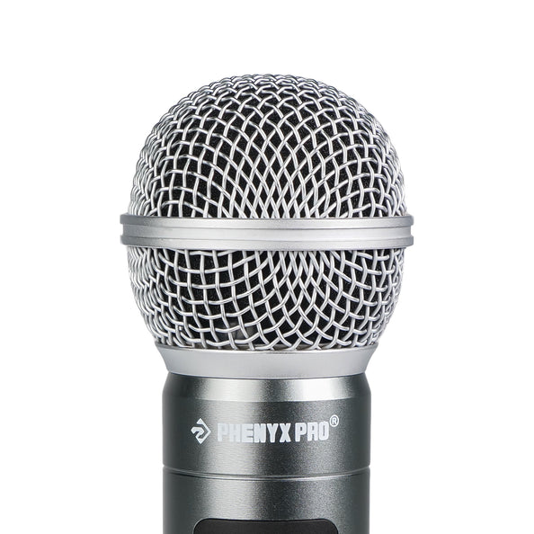 PWH-4200 - Black -Wireless Handheld Microphone with Cardioid Capsule - Front - Phenyx Pro