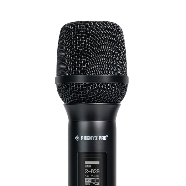 PWH-A2 - Black - Wireless Handheld Microphone with Cardioid Capsule - Front - Phenyx Pro