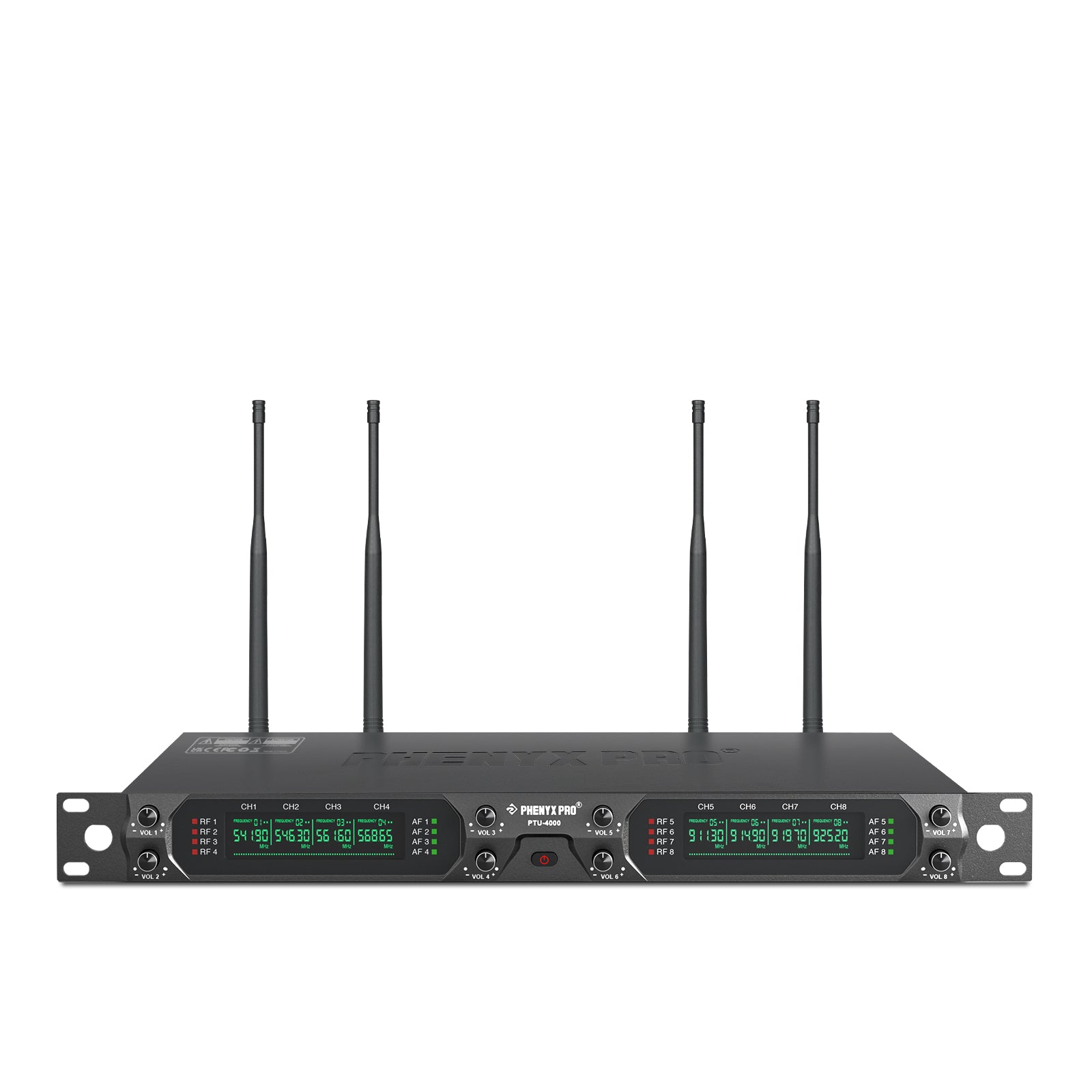 PWR-4000 | Eight-Channel UHF Wireless Microphone Receiver for PTU-4000 System