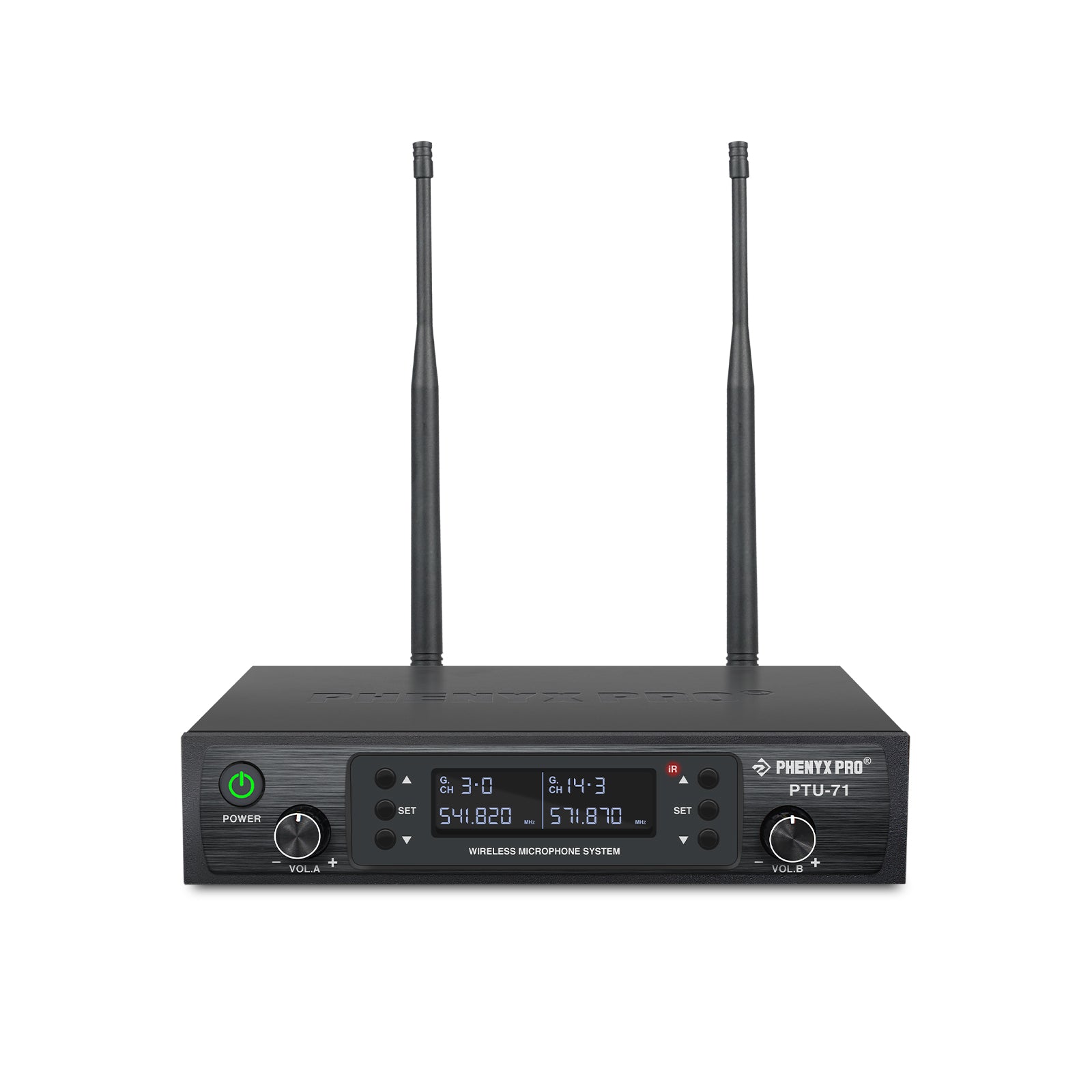 PWR-71 | Dual UHF Wireless Microphone Receiver for PTU-71 System